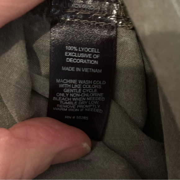 Express XS DRESS. Chambray Acid Wash Tunic Dress – - Picture 8 of 8